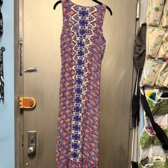 Vintage forever 21 Boho V-neck  Geographic Tribal print Maxi Dress - Picture 12 of 16